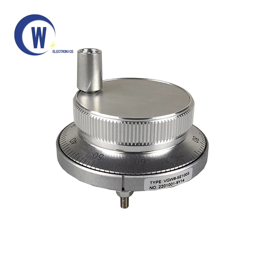 

CNC pulse generator handwheel 5V 60mm 100PPR manual pulse generator handwheel rotary encoder electronic 4 terminal 6 terminal