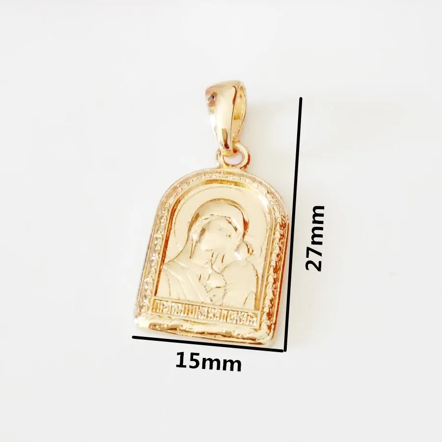 Traditional Pendants Church 585 Rose Gold Color Jewelry Eastern Orthodox Crucifix Men Women Necklace Pendant