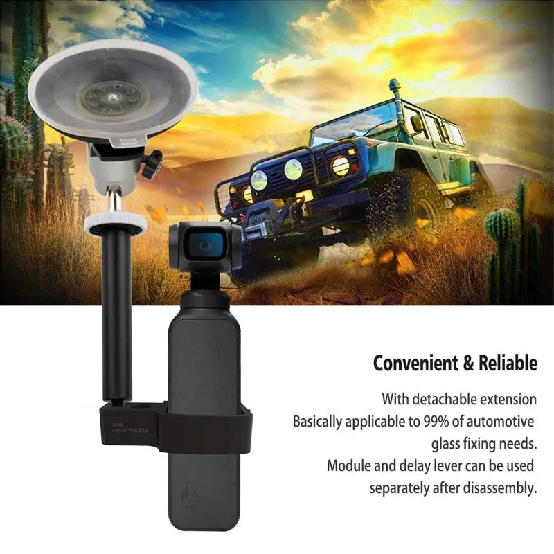 Pixco Mount Bracket for Car Sucker Suit for DJI Osmo Pocket, Gimbal Extension Module Holder Parts, Vehicle Window Suction Cup