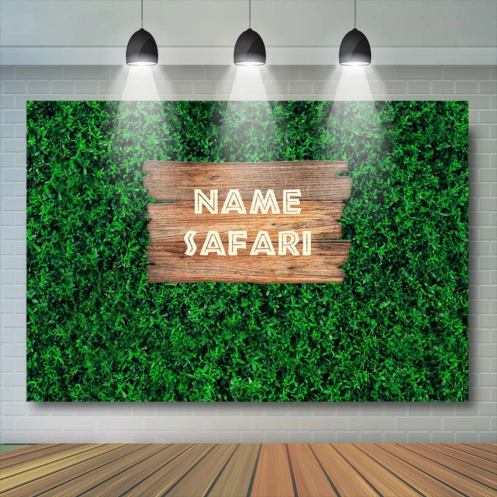 Green grass Backdrop Wedding Ceremony Wood Billboard Photography Backdrops Birthday Party Background Photobooth