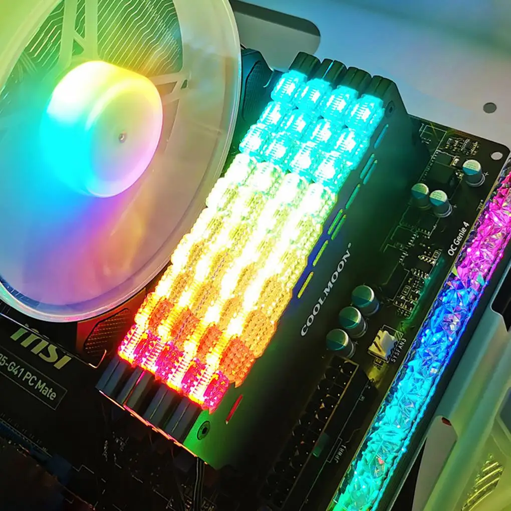 

COOLMOON Dragon Armor AURA SYNC Aluminum Alloy RAM Shell Radiator MOD A-RGB RAM Armor Rainbow Lighting Memory Cooler