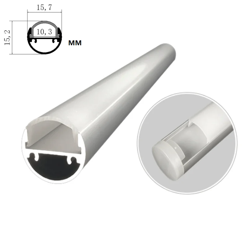 

10-Pack 1M/3.28FT 16MM Diameter Round Strip Channel Diffuser,O Shape Circle 5-10MM Wide Tape Aluminium Profile With Milky Cover