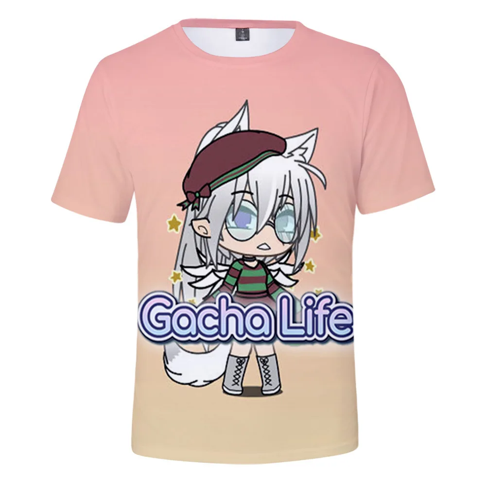 Anime Tees Cute Cartoon Gacha Life Kids T Shirt for Boys Girls 3D Short Sleeve Funny Tshirt Streetwear Children/Adult Clothes