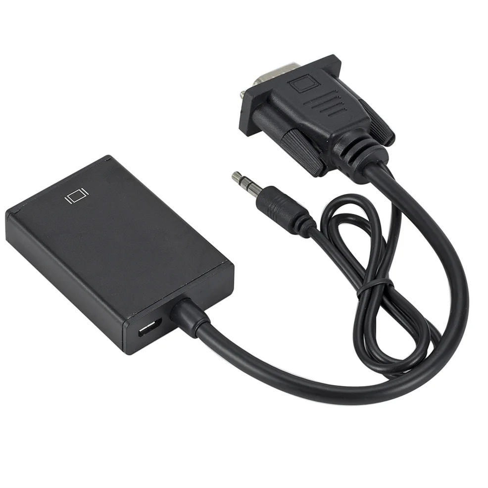VGA-zu-HDMI-Konverter-Adapter, 1080P, VGA-Stecker auf HDMI-Buchse, Adapterkabel mit 3,5-mm-Audioausgang für PC, Laptop, HDTV-Projektor – Detail 7
