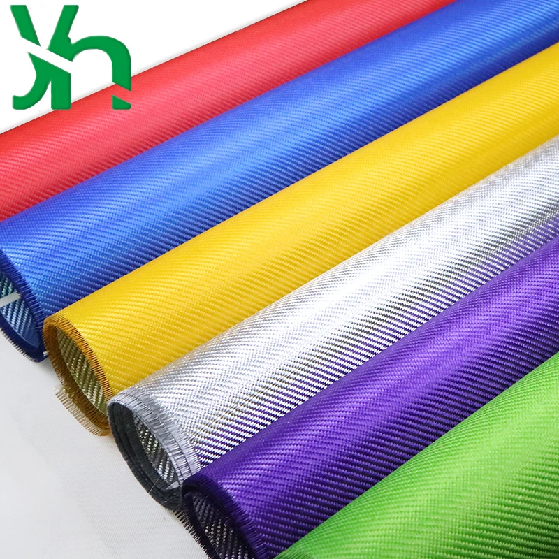 Electroplated glass fiber fabric 2×2 twill red/yellow/blue/silver, 280gsm