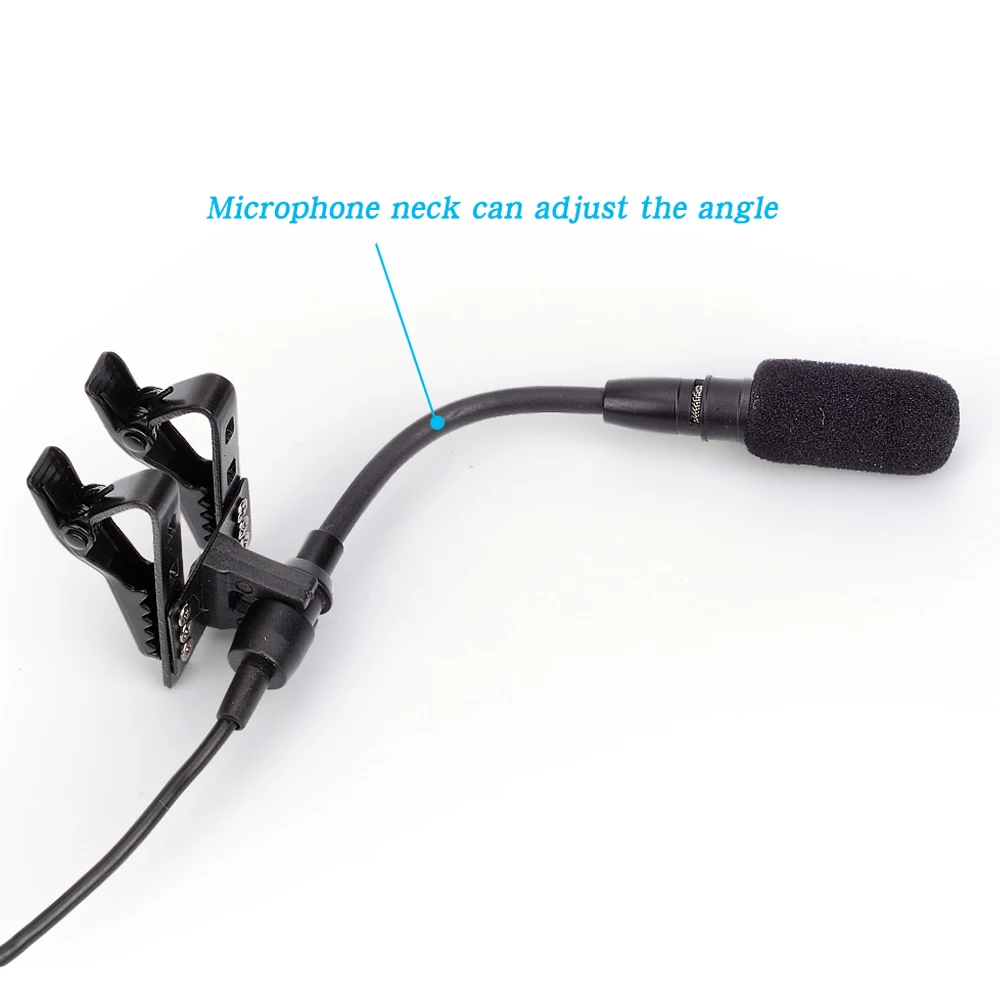 Ângulo de microfone de lapela unidirecional ajustável para sacos de cinto Sennheiser AKG Shure 4 pinos 3 pinos XLR 3,5 mm microfone de lapela com tampa