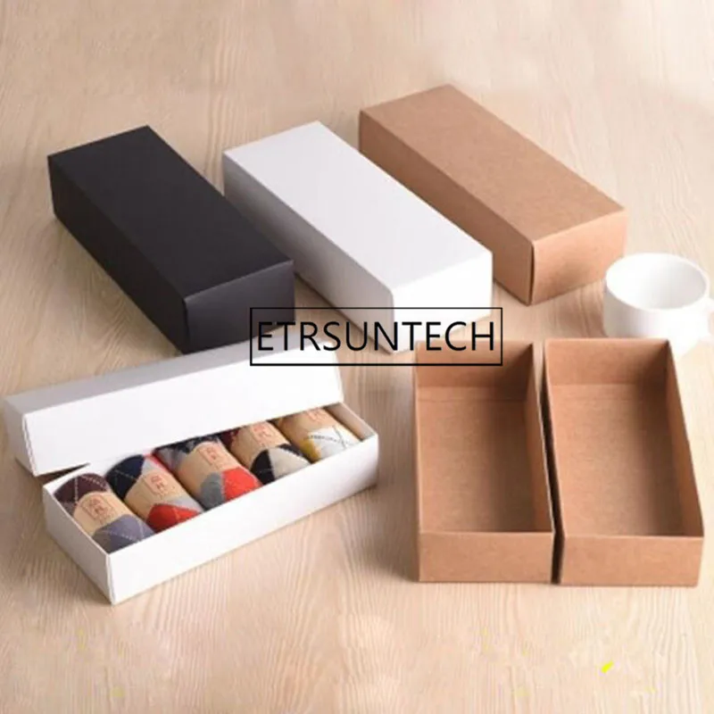 100pcs Large Size Cardboard Packing Box Big Kraft Paper Gift Box Carton Box Packing DIY Clothes Socks Pack Box