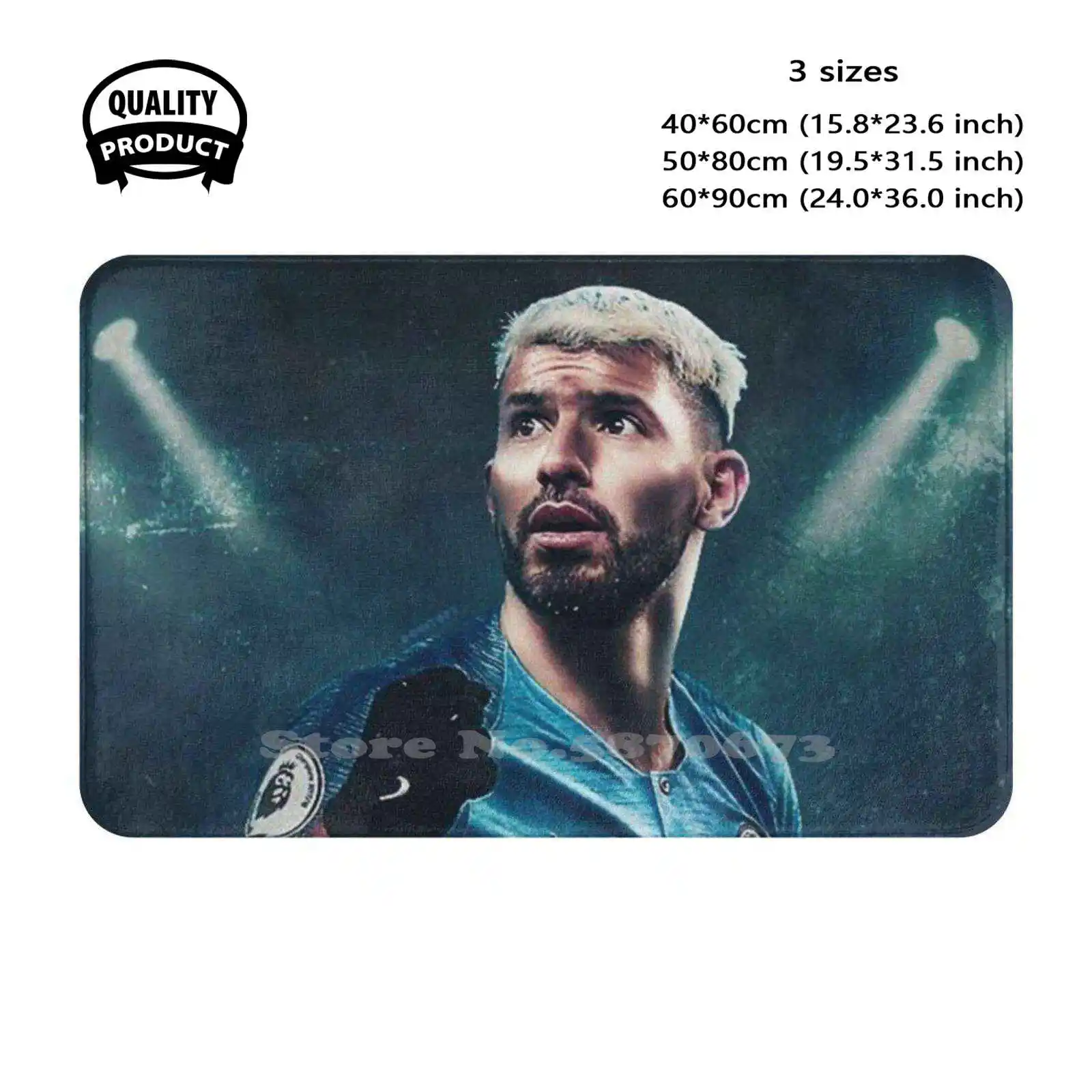 Sergio Leonel Kun Aguero Art Soft Cushion Home Carpet Door Mat Car Rug Sergio Leonel Kun Aguero