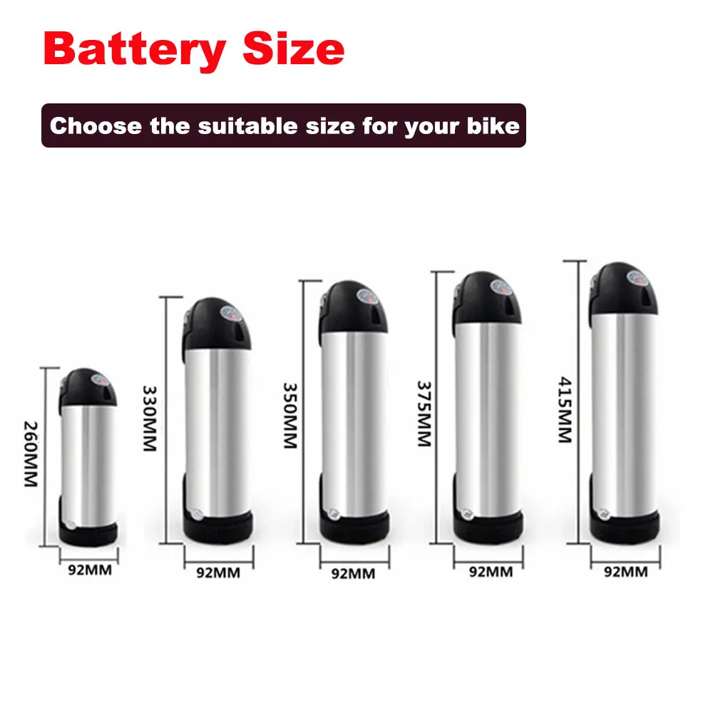 Downtube Bottle Kettle Ebike Battery 36V 48V 10Ah 13Ah 15Ah Electric Scooter Removable 48V Water Bottle Lithium ion Battery Pack