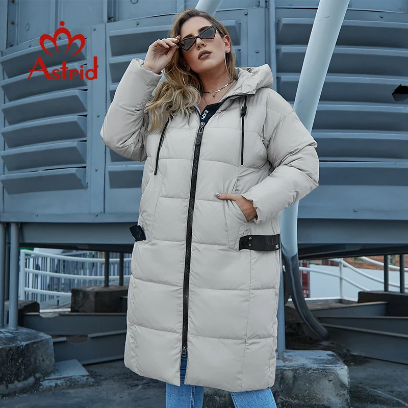 Astrid 2022 Winter Nieuwe Aankomst Down Jas Vrouwen Losse Kleding Bovenkleding Kwaliteit Met Kap Plus Size Fashion Stijl Jas AR-7038