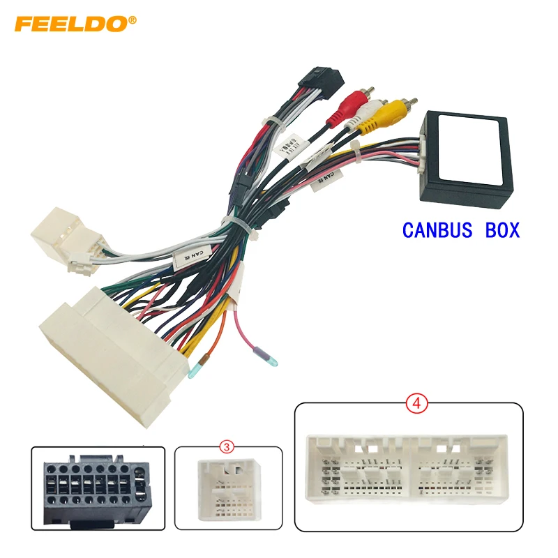 

FEELDO Car Audio 16PIN DVD Player Power Calbe Adapter With Canbus Box For Hyundai Encino IX35 Tucson KIA K3 K5 KX7 Stereo Plug