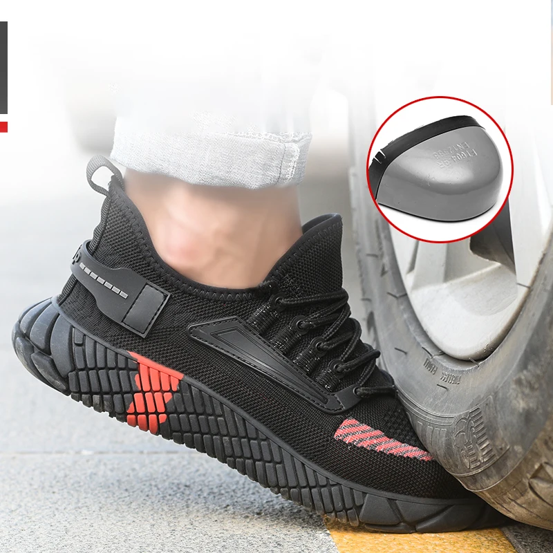 Men Safety Shoe Security Anti-smash Anti-puncture Male Steel Toe Cap Shoes Puncture Proof Indestructible Men's Work Shoes