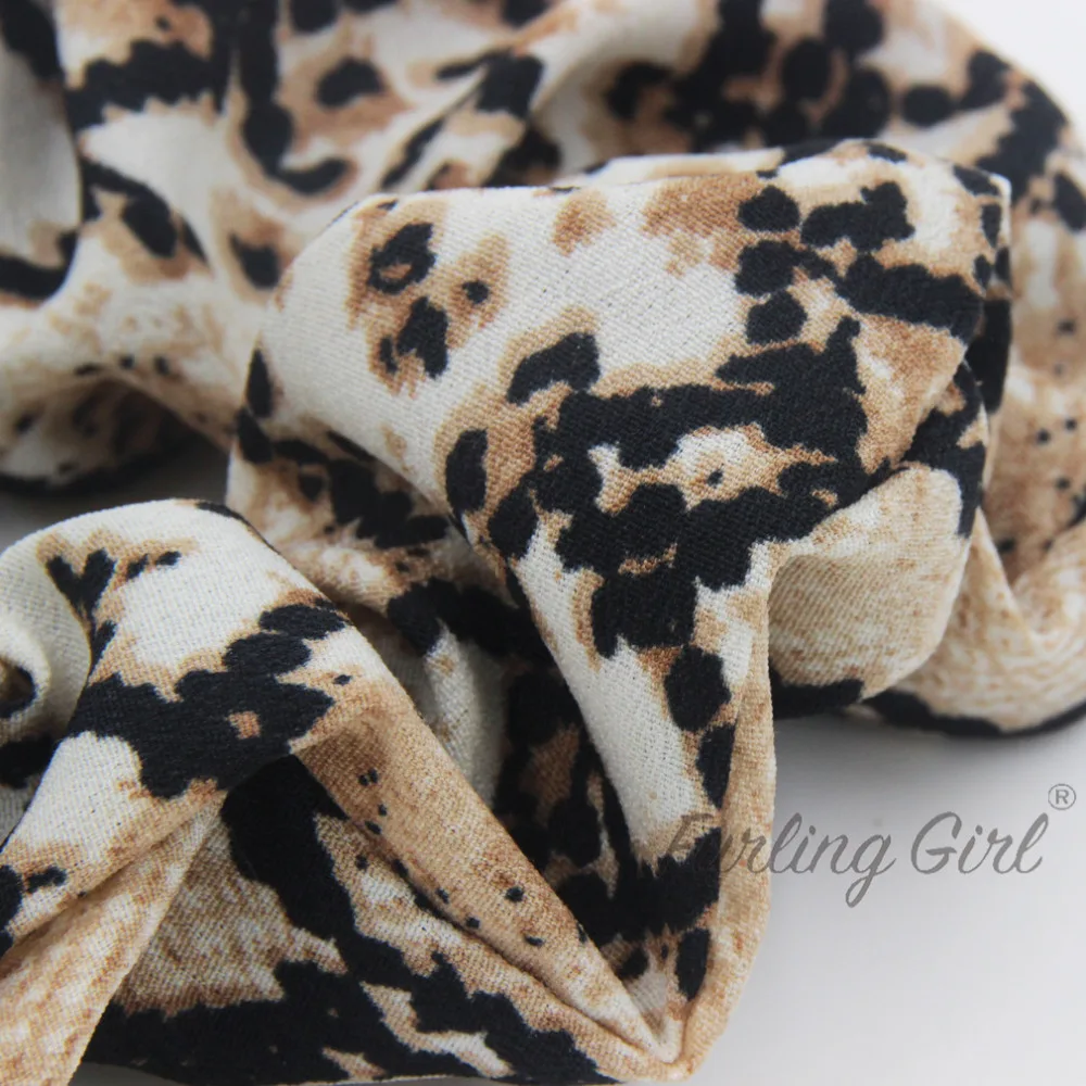 Furling Girl 1PC Leopard Zebra Printing Fabric Elastic Hair Bands Hair Scrunchies Animal Design Ponytail Holder Hair ties Gum