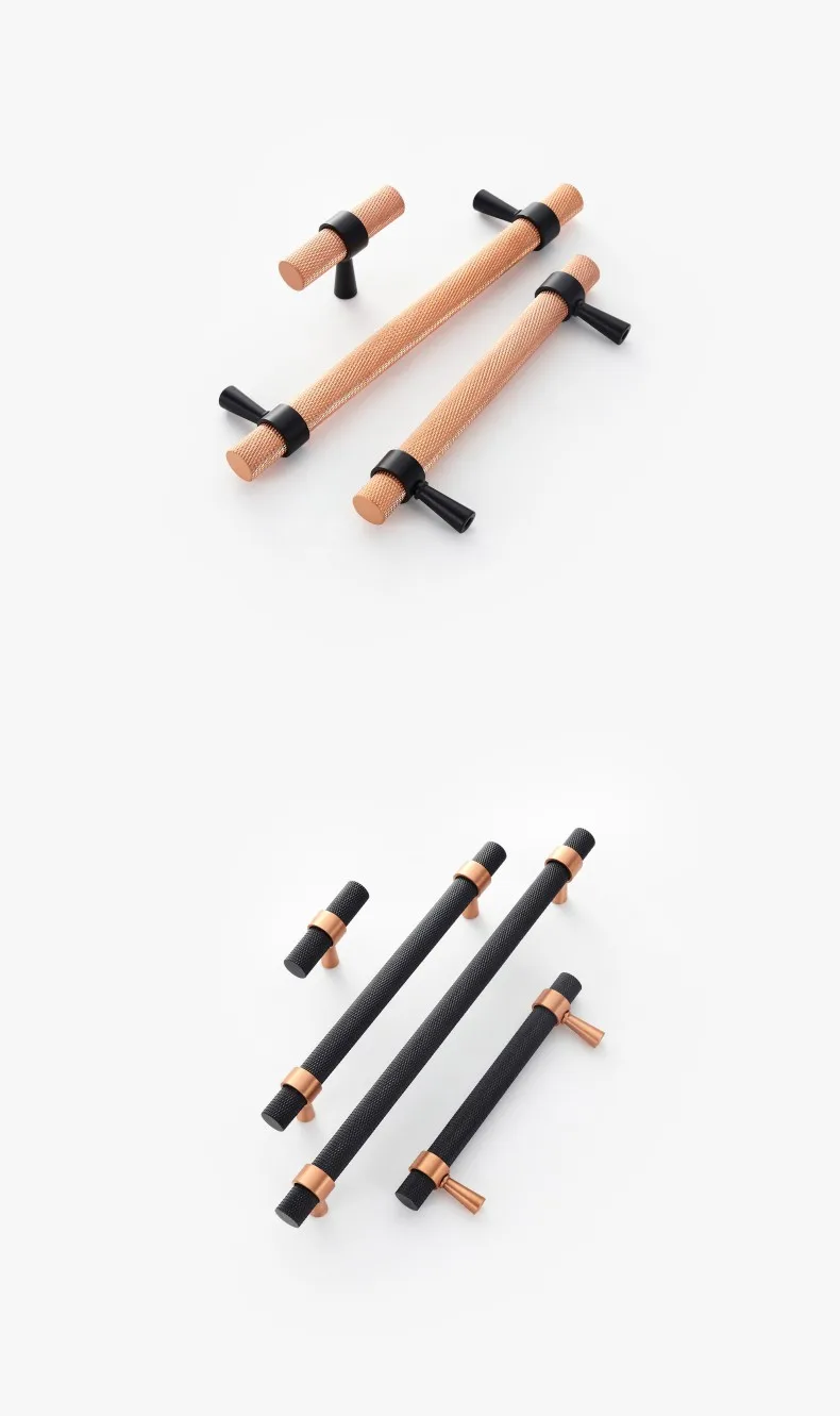 Dooroom Messing-Rändelgriffe für Möbel, moderne schwarze Zuggriffe für Schränke, Kleiderschränke, Schubladen und Schranktüren, erhältlich im Großhandel – Detail 8