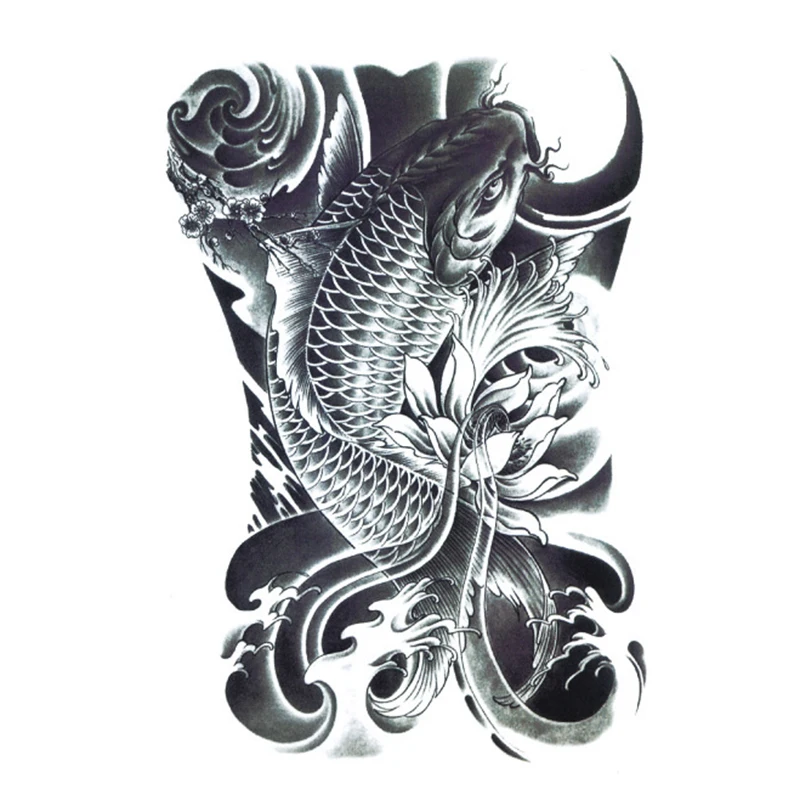 Carp flower arm tattoo stickers lasting environmental protection tattoo stickers fake tattoo death tattoos temporary tatoo