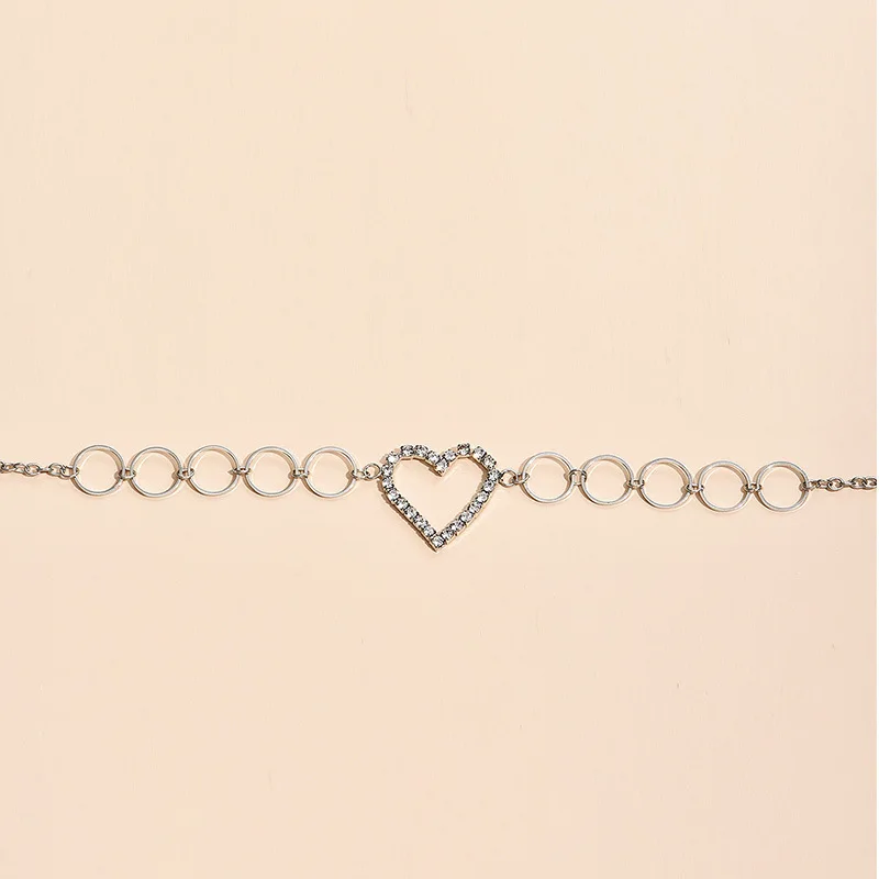 Y2K Accessories Crystal Heart Waist Chain for Women Egirl Aesthetic Vintage INS Body Accessories 2000s Fashion Friends Gifts