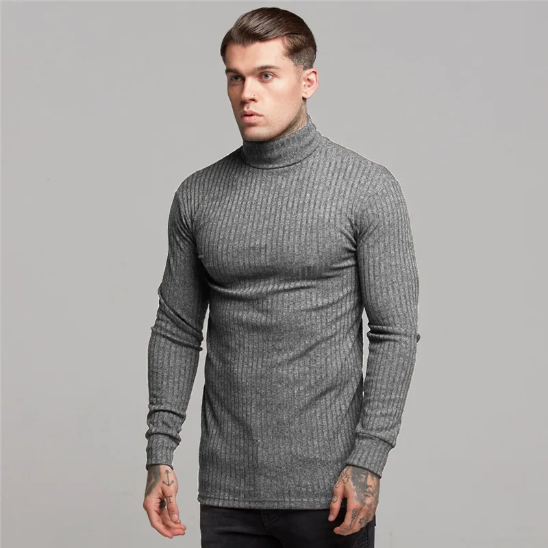 2019 Autumn Plus Size Brand Clothing Men's Long Sleeve Round Neck T-shirts Casual Baseball Tshirt Men Tee turtleneck Sweaters