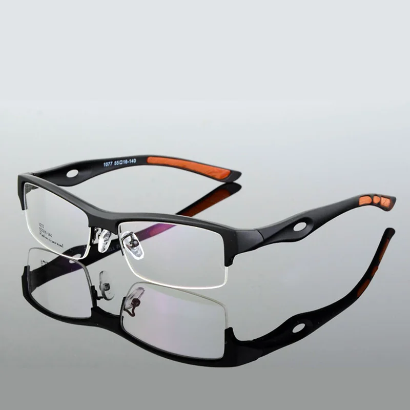 Di modo Degli Uomini di Sport di Occhiali Da Vista Telaio Dell\'ottica Eyewear TR90 Occhiali Da Vista Quadrati Metà-orlo Degli Occhiali di Lusso