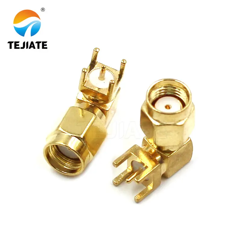 1 Chiếc SMA-JE-JWE Ăng Ten Đế Kết Nối Thẳng/Uốn Cong Đầu Vuông Chân Đế Adapter PCB Ổ Cắm