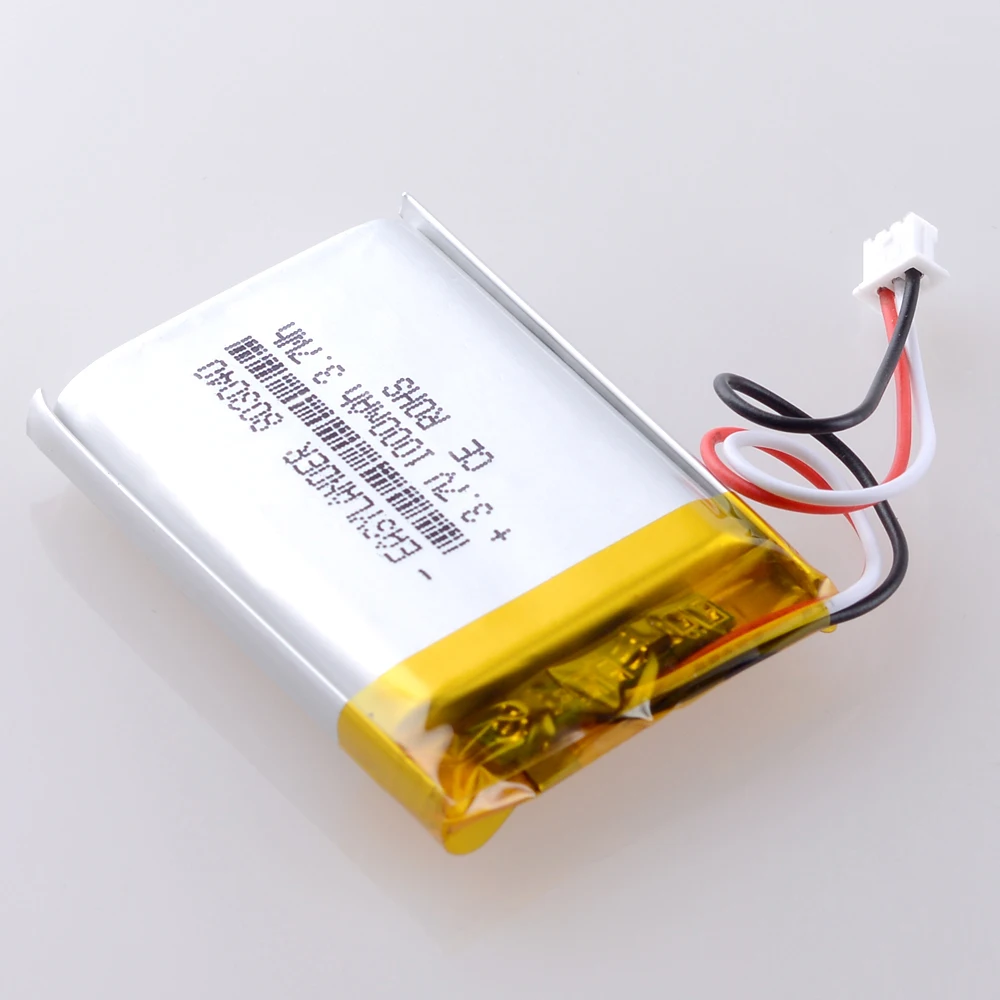 3.7V 1000mAh 803040   JST1.25 3P akumulator litowo-jonowy polimerowy do rejestratora kamery inteligentnego zegarka Mp3 DVD PAD