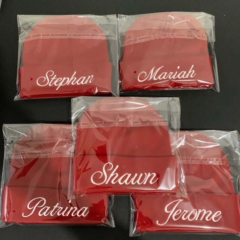 Personalisierte benutzerdefinierte Beanies Hüte mit Stickerei Text Logo für Männer Frauen warme Winter gestrickte Manschette Beanie Cap Dropshipping – Detail 14