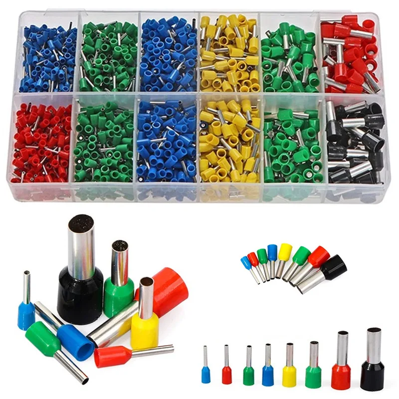 Insulated pin terminal tube boxed terminal block set 1400pcs European tube terminal block