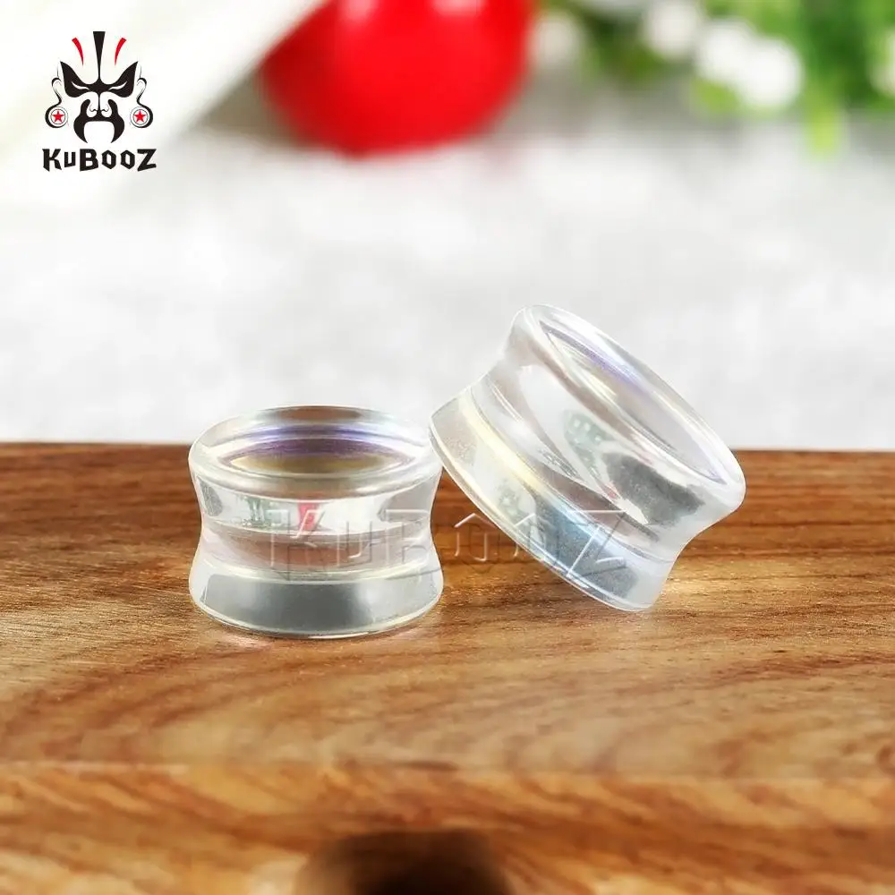 Wholesale Price Transparent Colorful Glass Piercing Ear Plugs Earring Tunnels Stretchers Studs Fashion Gift For Women Men 38PCS