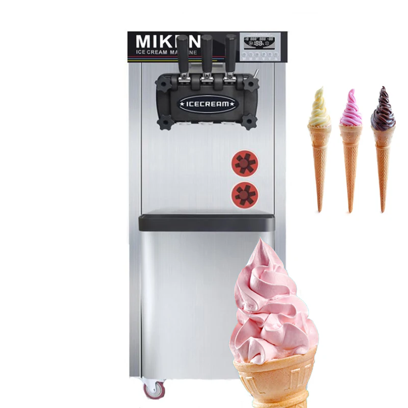 The Most Popular Vertical Ice Cream Machine Three Flavor Soft Ice Cream Machine Commercial Ice Cream Machine