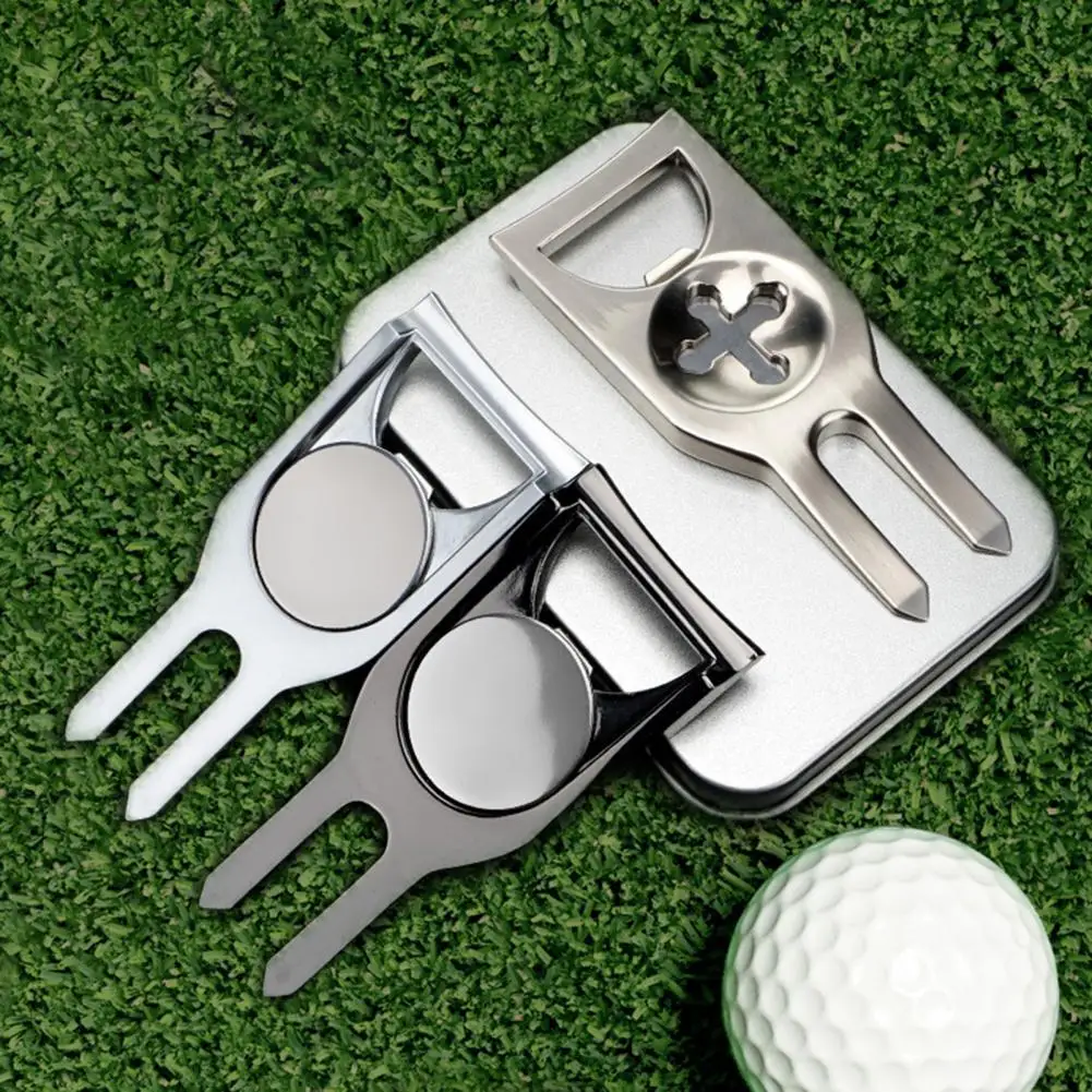 Golf Pitch Mark Convenient Practical Metal Small Divot Fork Repair Tool for Outdoor