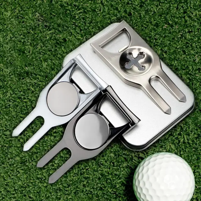 Pole golfowe Mark wygodne praktyczne metalowe małe narzędzie do naprawy wideł Divot na zewnątrz