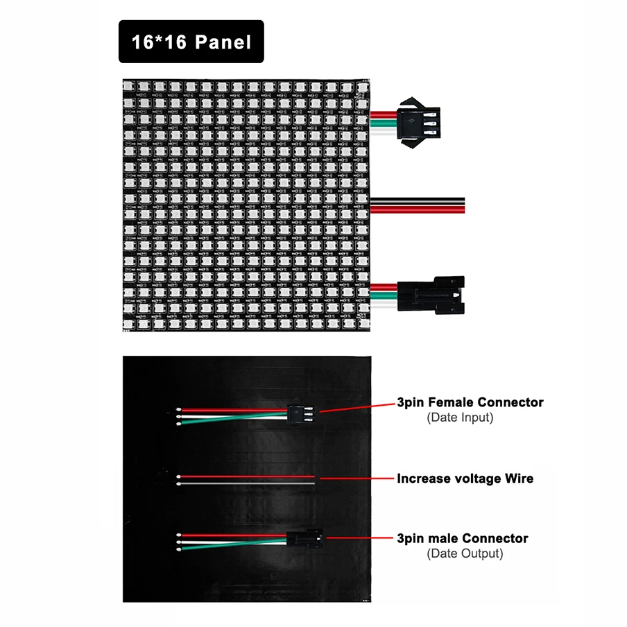 WS2812B Layar Panel Dapat Dialamatkan Secara Individual dengan SP107E Pengendali Bluetooth Musik DC5V Kit Daya 8X8 16X16 8X32 AU EU US UK