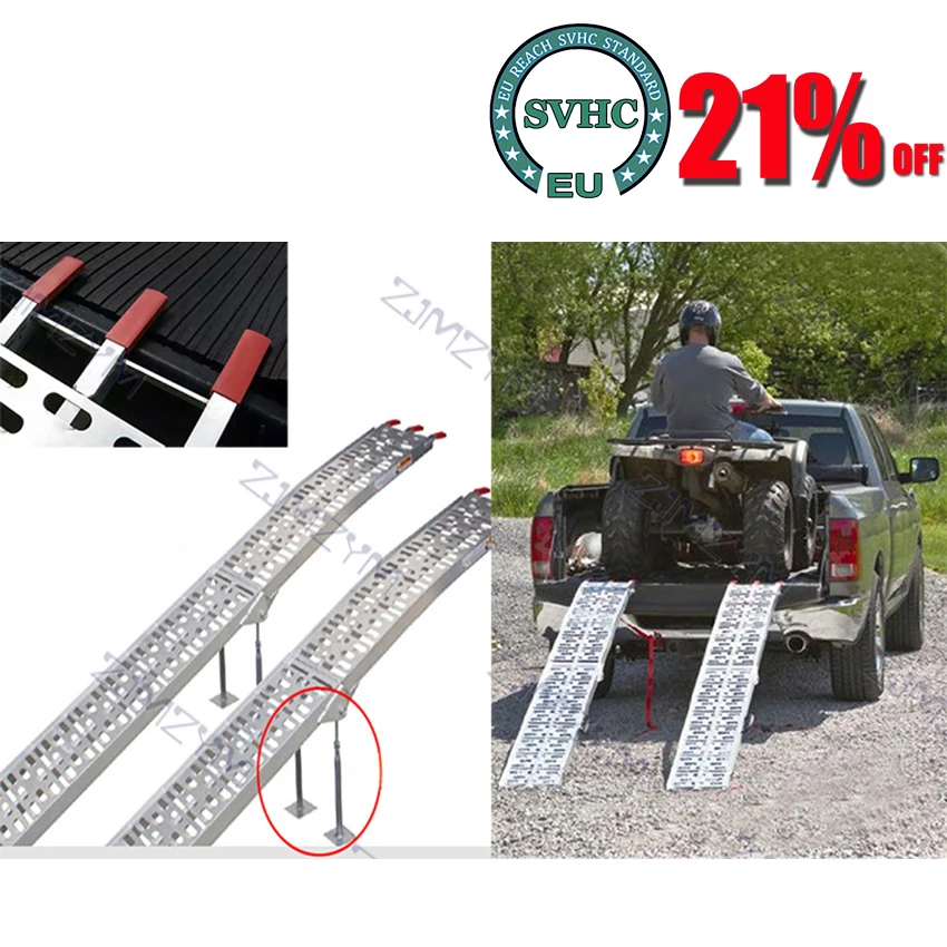 

Pickup Trunk Ladder Cargo Loading And Unloading Ladder Motorcycle Ladder Get On and Off Ladder Aluminum Alloy Foldable Ladder