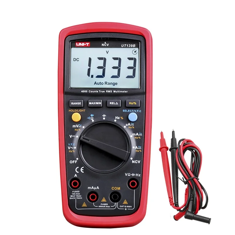 UNI-T UT139B True RMS Digitalmultimeter / AC-VFD-Messung mit variabler Frequenz / Frequenztest / NCV / automatische Abschaltung