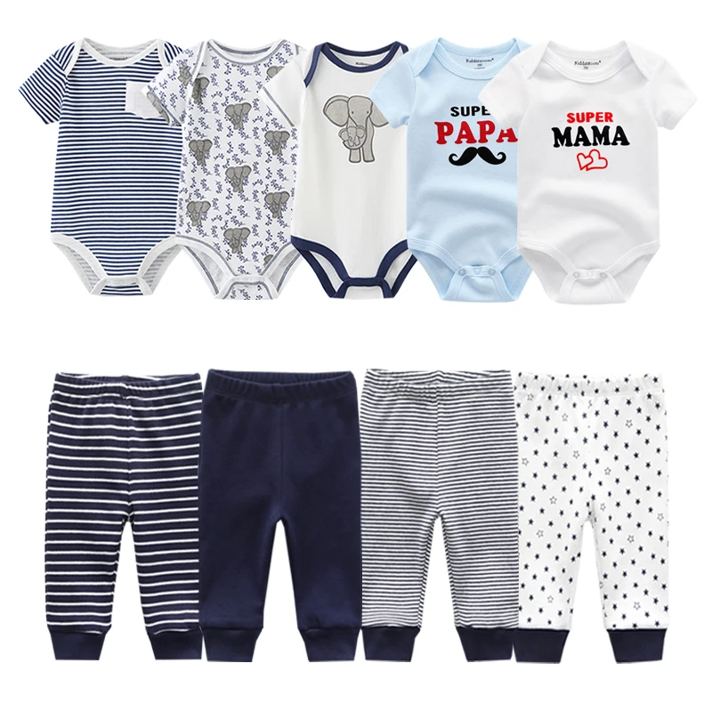 Quần Áo Sơ Sinh Bộ Bodysuits + Quần 7/9Pcs Bé Gái Trang Phục Màu Hồng Ngọt Ngào Tập Đi Cho Bé Trai Mùa Thu Quần Áo 0-12M Trẻ Sơ Sinh Tặng Mềm Mại