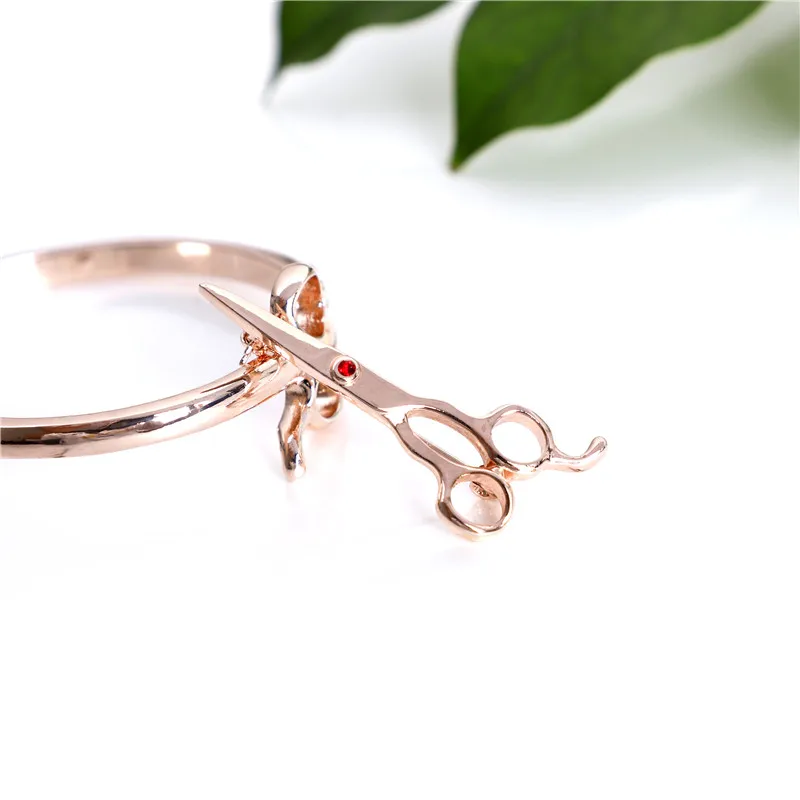 Fashion Barber use Women Bracelets & Bangles For Professional Hairdresser Designer Women Scissor Shape Bracelets