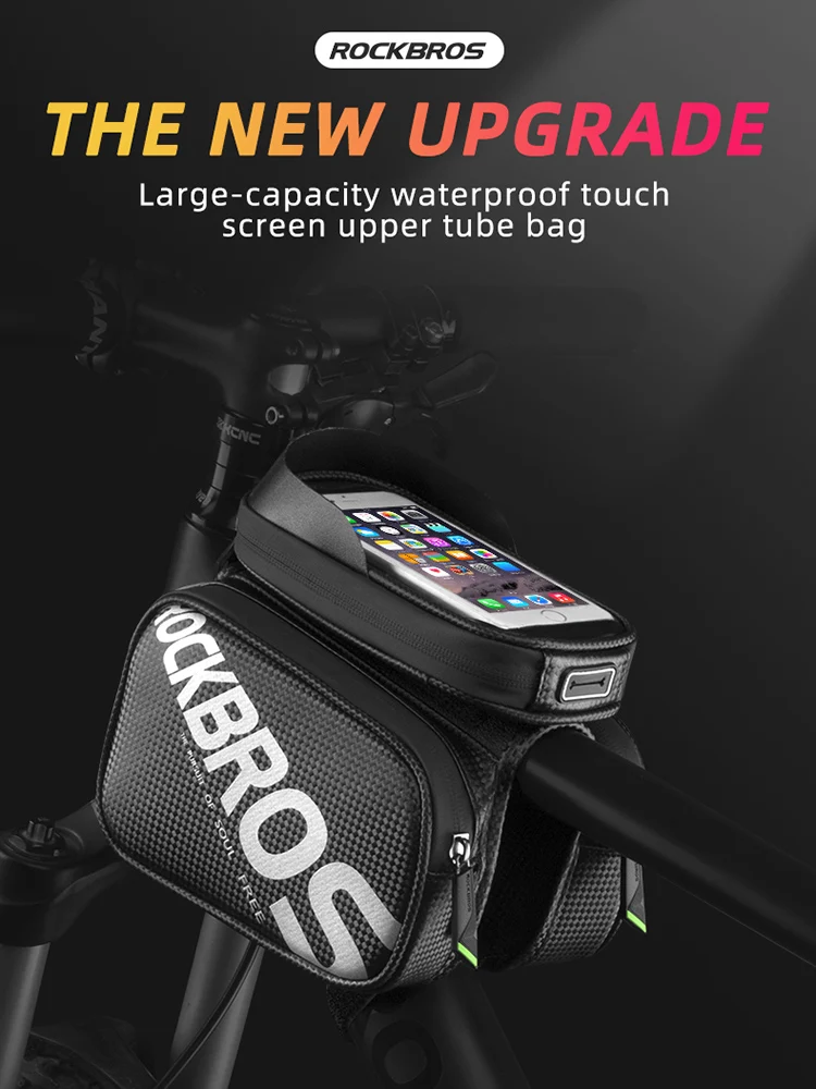 AliExpress ROCKBROS Bicycle Bags with Touch Screen Phone Bag Bike Front Tube Bag 5.8"-6.3" Big Capacity Waterproof MTB Cycling Accessories
