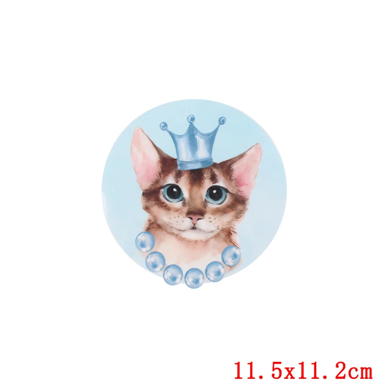 Pulaqi Cartoon Cat Dog Clothing Stickers Iron On Transfers For Clothing Flowers Applique On Baby T-shirt Clothes Animal Stripes