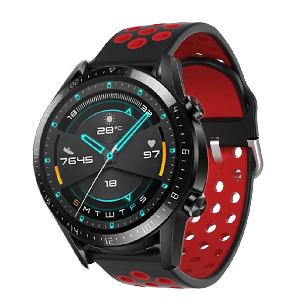 ซิลิโคนกีฬาสายคล้องคอสำหรับ HUAWEI WATCH GT 2 GT2 46 มม.22 มม.สายรัดข้อมือสำหรับ Huawei Honor magic Correa