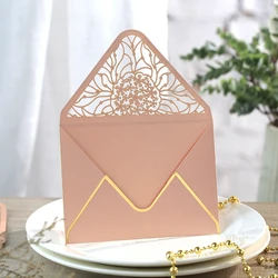 15pcs/lot Luxury Pink/RedEnvelopes Hollow Invitation Envelopes for Party, Wedding, Business, Opening Activity 175mm X 125mm