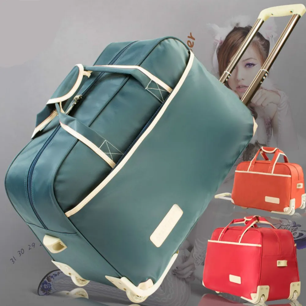 Women Travel Bag on Wheels Luggage SuitcaseTrolley High Quality Luggage Rolling Suitcase Female Casual Thickening Rolling Case