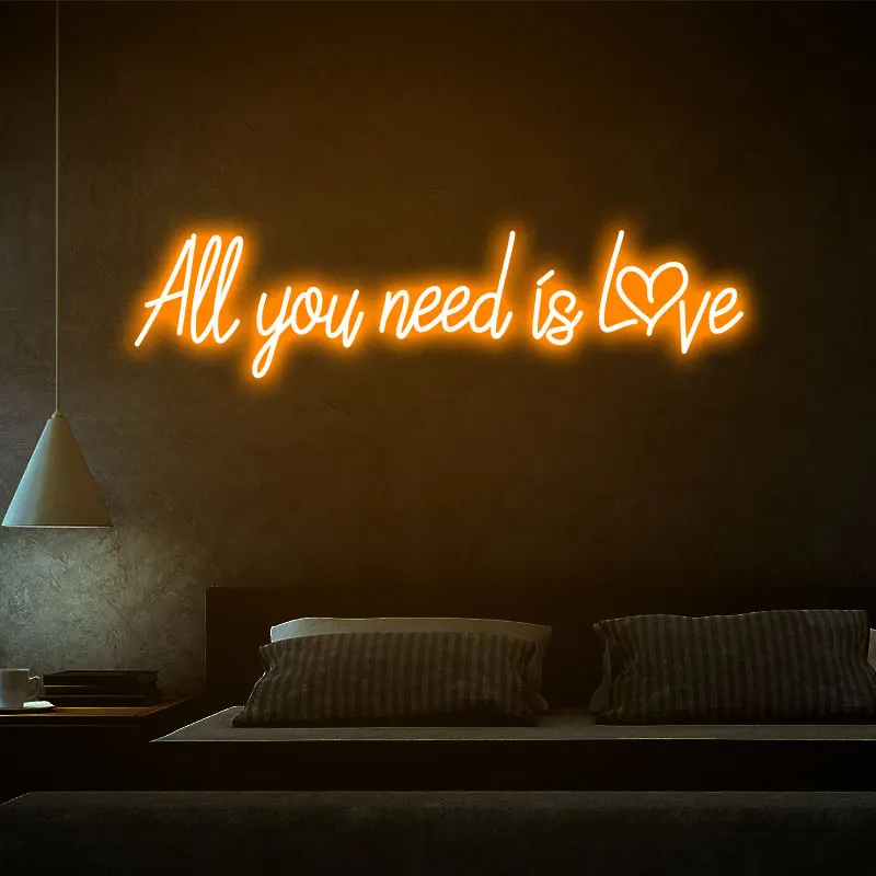 All you need is Love Neon Sign Bedroom Custom Led Light Sign Wall Art Romance Wedding