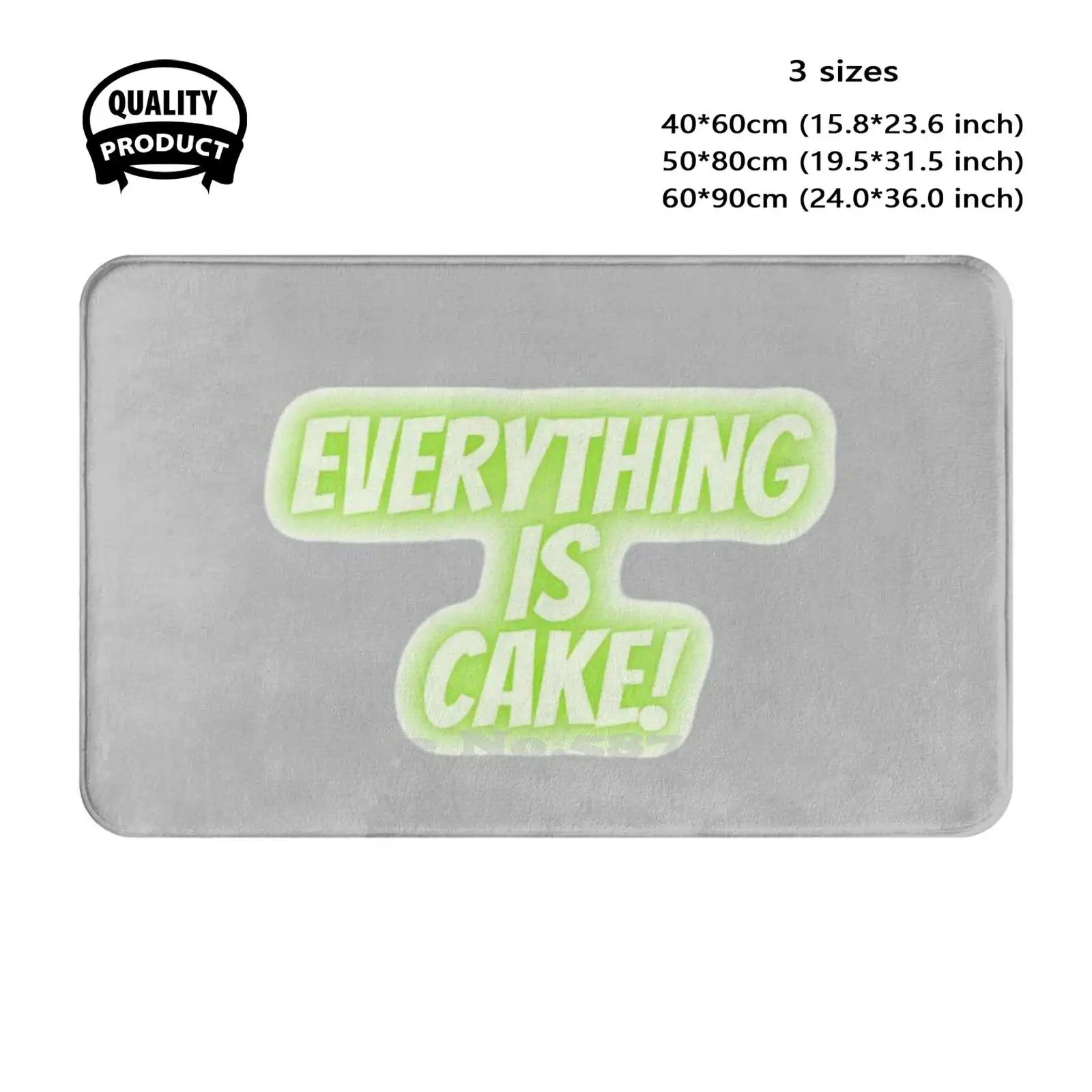 Everything Is Cake! Soft Cushion Home Carpet Door Mat Car Rug Cute Funny Food Pink Sweets Bake Baking Chocolate Dessert Glados