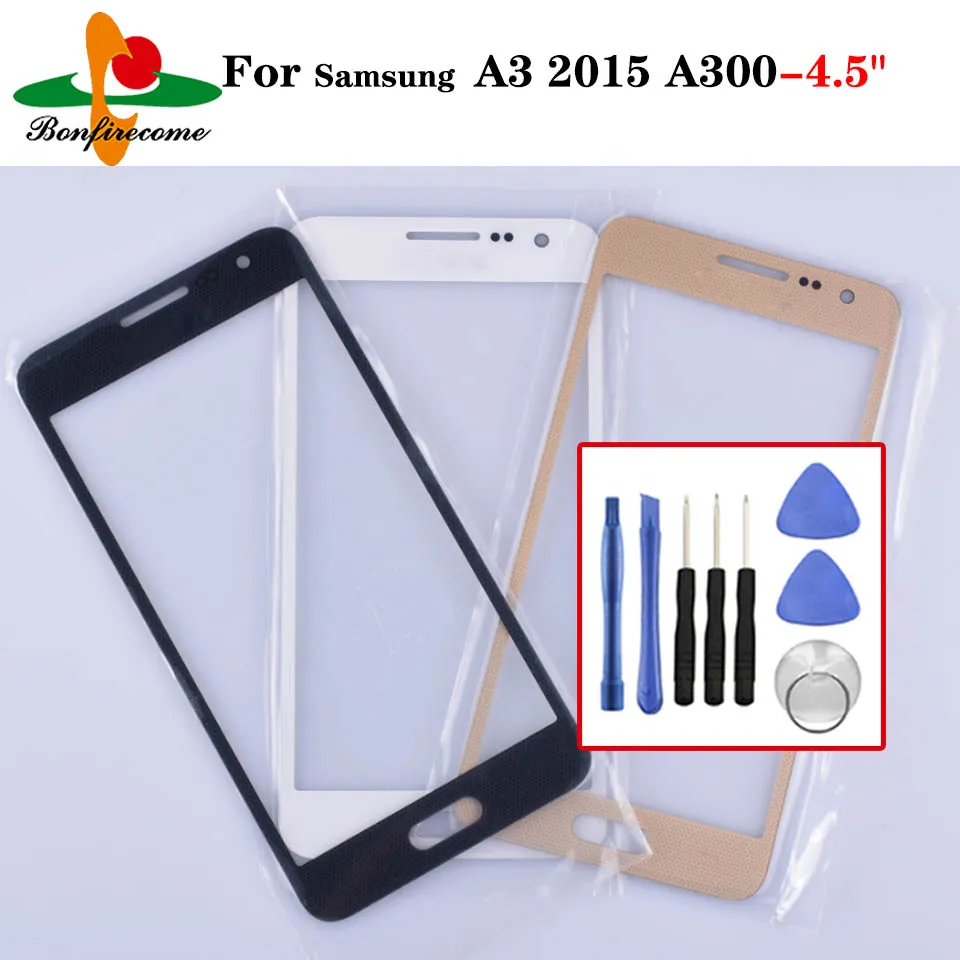 For Samsung Galaxy A3 2015 A300 A300H A300F A300M A3000 SM-A300H/DS Touch Screen Panel Front Outer Glass Lens Cover Replacement