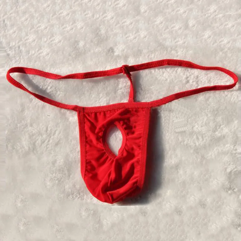 Men G-Strings Sexy Lingerie String Thong With Hole T-back Sexy Underwear Solid Color Underpants Male Intimate