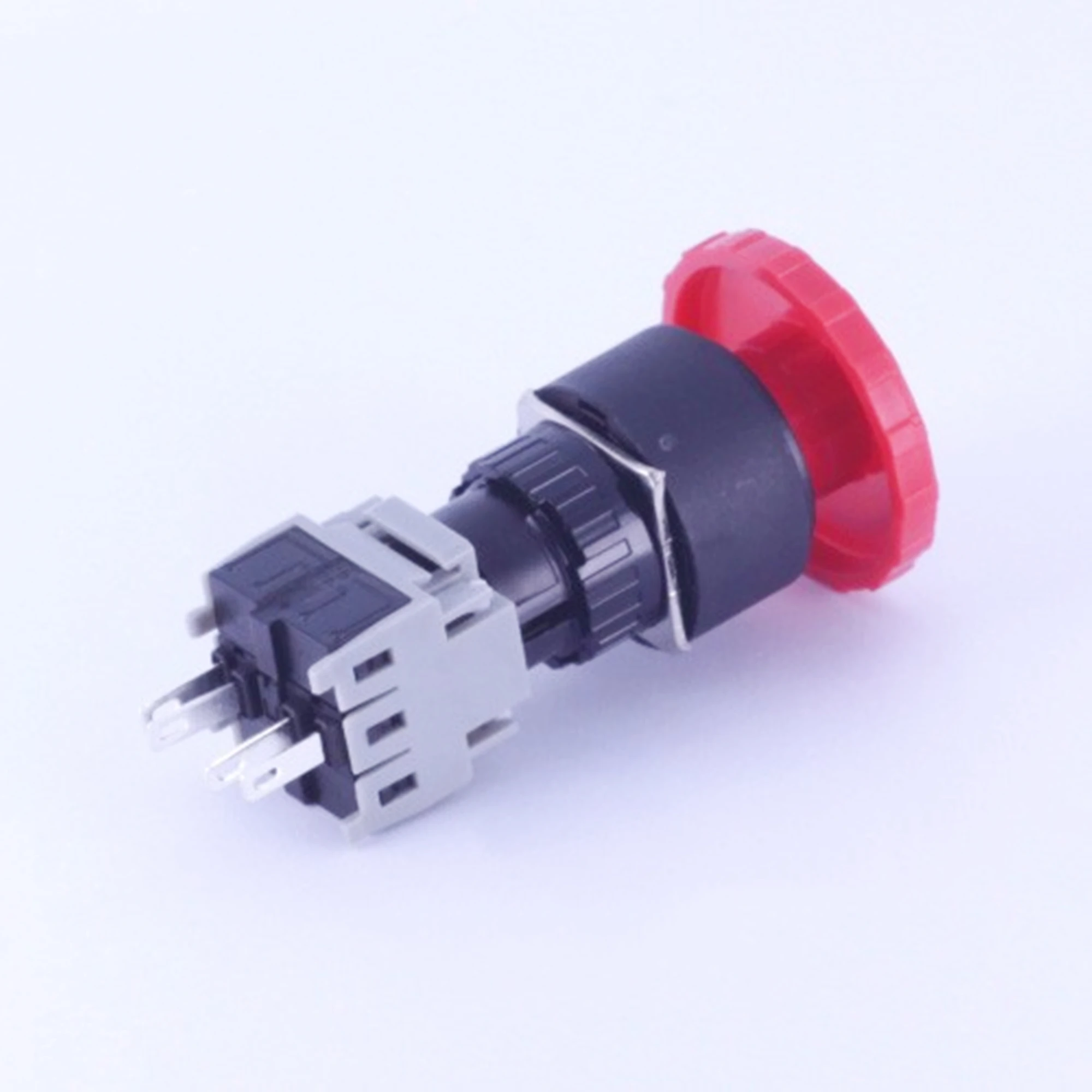 ELEWIND 16mm Plastic 4 PIN terminal Red Yellow emergency stop pushbutton switch ( PB163-11TSA )