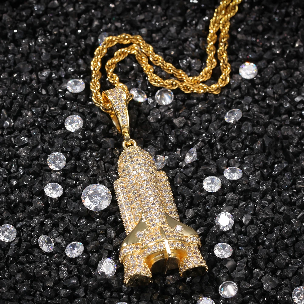 Uwin Rocket Pendant AAA Cubic Zircon Hiphop Necklace Tennis Chain Gold silver color Trendy Rock Men Hip Hop Punk Jewelry