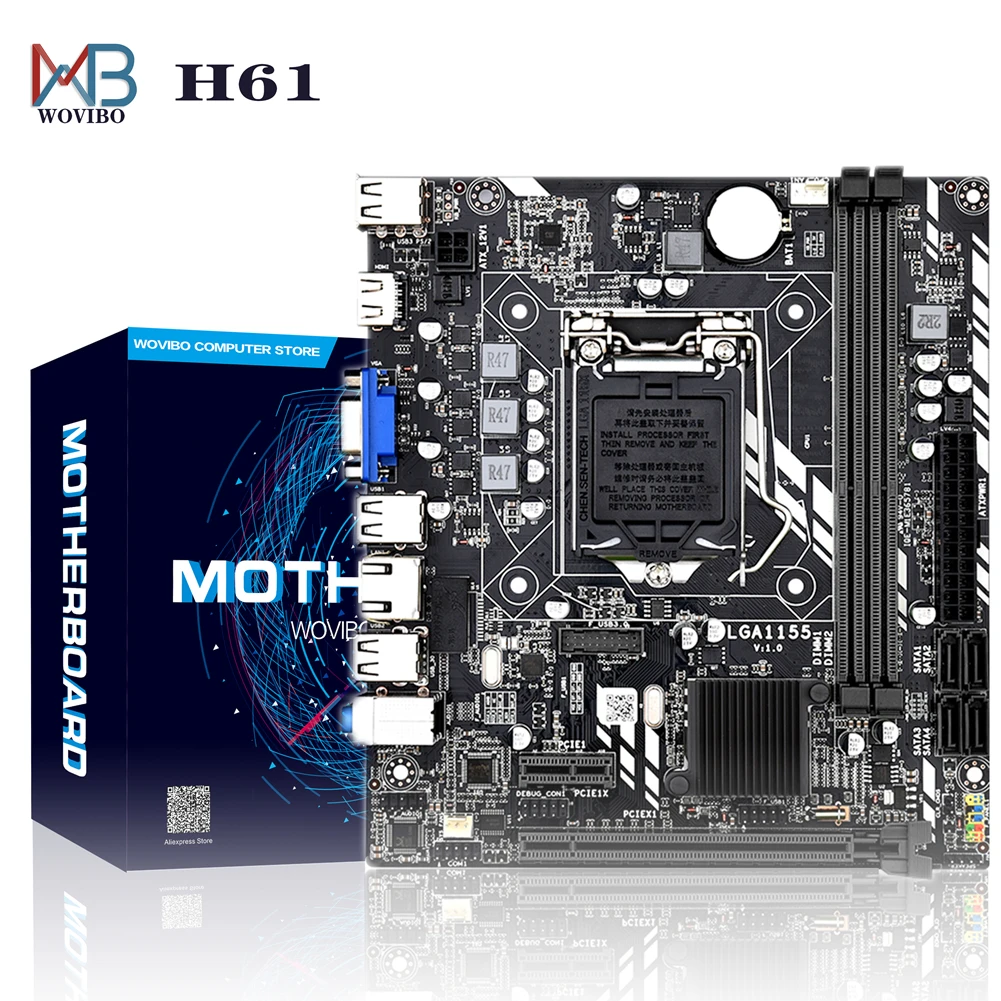 Placa-mãe para computador, placa principal, micro placa lga 1155, soquete ddr3, vga, pci-e para intel lga1155 i3 i5 i7 xeon