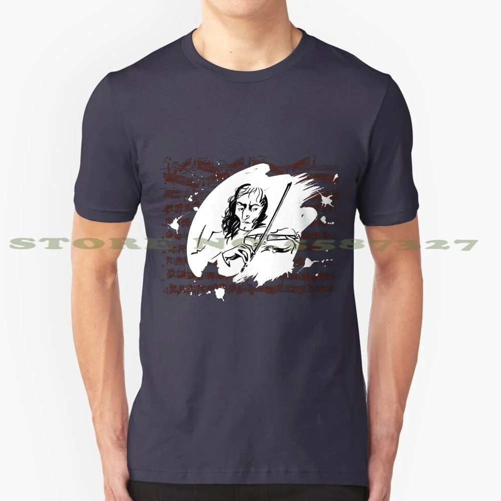 Paganini 100% Cotton T-Shirt Niccolo Paganini Musician Music Violinist Violin Musical Genius Italian Romantic Celebrity