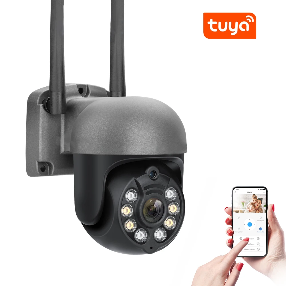 

Tuya WiFi IP Camera Outdoor 1080P HD CCTV Camera PTZ Dome PTZ Camera Home Security Surveillance Optical Color Night Vision