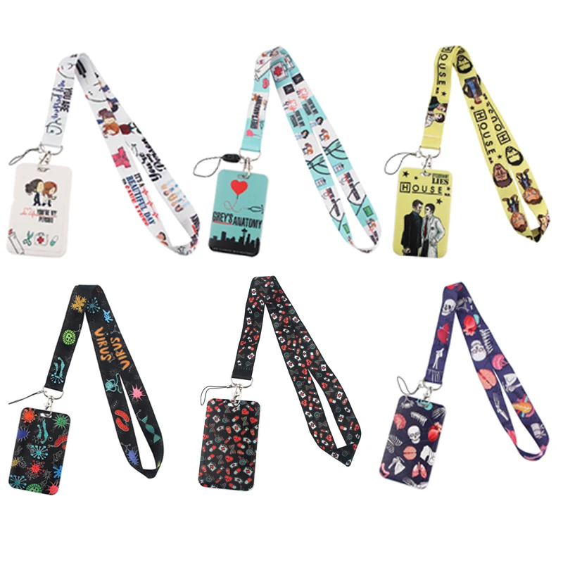 

LX423 Grey's Anatomy Keychain Neckband Lanyard USB ID Card Badge Holder Mobile Belt Lanyard Mobile Phone Accessories
